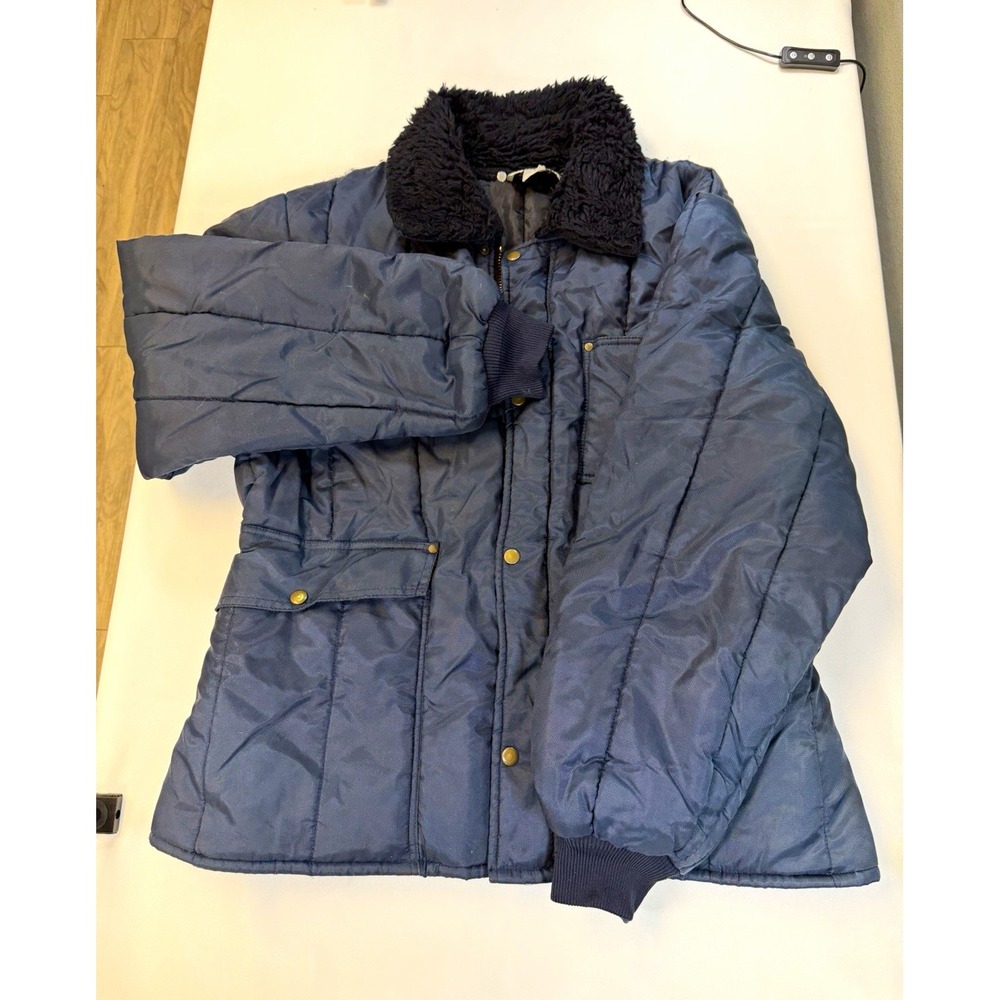 Samco Freezerwear Insulated Quilted Jacket & Bib Overalls Set Navy Blue L F326BP
